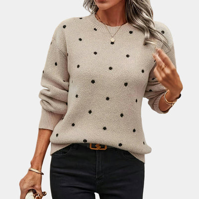 Darielle | Sophisticated Polka Dot Knitted Sweater