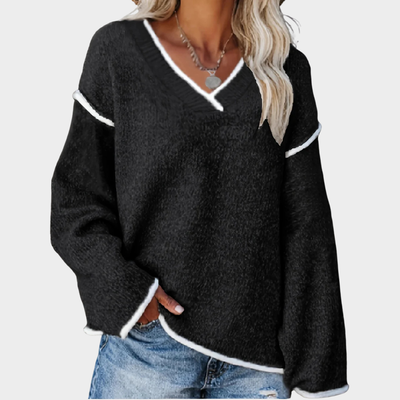Colette | V-Neck  Long Sleeve Knitted Sweater