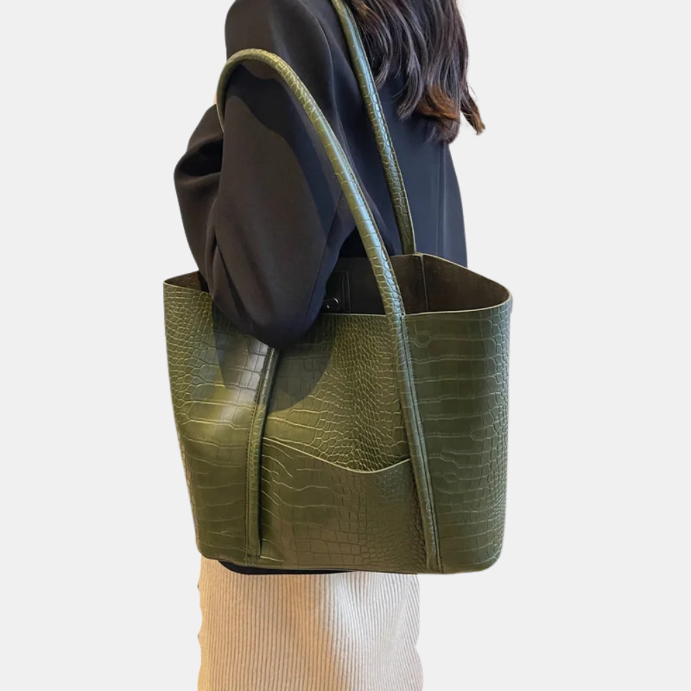 Sophia | Croc Leather Shoulder Bag